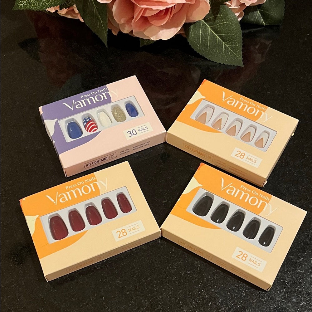(4) Sets - Vamony Press On Nails Set